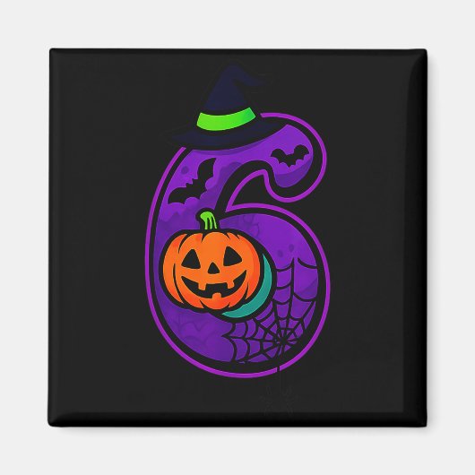 Nummer 6 Grappige Meme Zin 6 7 Zes Zeven Halloween Magneet (Voorkant)
