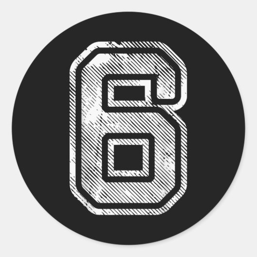 Nummer 6 Grappige Overeenkomstige 67 Meme Hallowee Ronde Sticker (Voorkant)