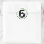 Nummer 6 groene sticker (Tas)
