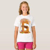 Nummer 6 Herfst Herfst Thanksgiving Thema 6 jaar o T-shirt (Voorkant volledig)