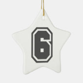 Nummer 6 keramisch ornament (Rechts)