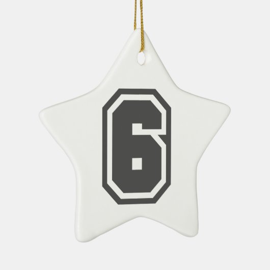 Nummer 6 keramisch ornament (Rechts)