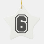 Nummer 6 keramisch ornament (Voorkant)