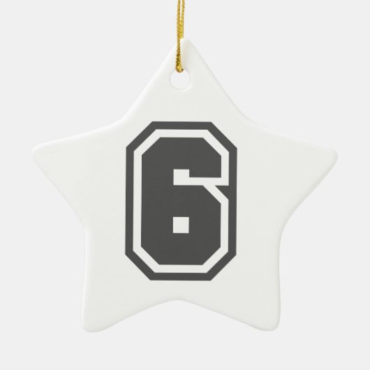 Nummer 6 keramisch ornament (Voorkant)