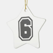 Nummer 6 keramisch ornament (Links)