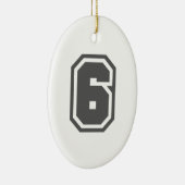 Nummer 6 keramisch ornament (Rechts)