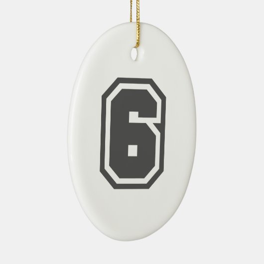 Nummer 6 keramisch ornament (Rechts)