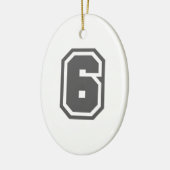 Nummer 6 keramisch ornament (Links)