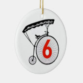 Nummer 6 keramisch ornament (Rechts)