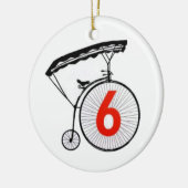 Nummer 6 keramisch ornament (Links)