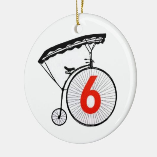 Nummer 6 keramisch ornament (Links)