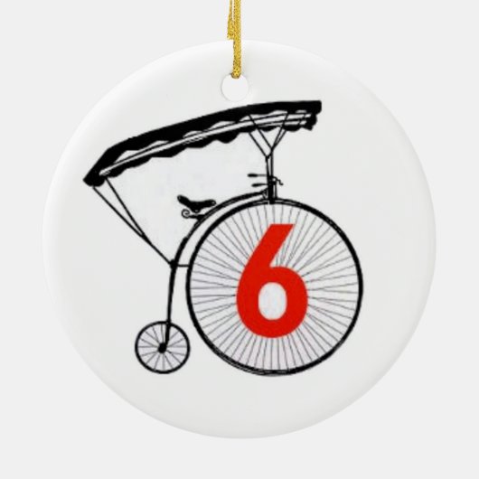 Nummer 6 keramisch ornament (Achterkant)