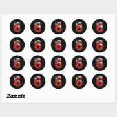 Nummer 6 Kerstman Kostuum Meme Kerst Overeenkomend Ronde Sticker (Vel)