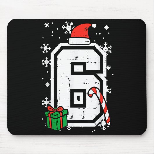 Nummer 6 Kerstmis 6 7 Xmas Matching 67 Meme Mannen Muismat (Voorkant)