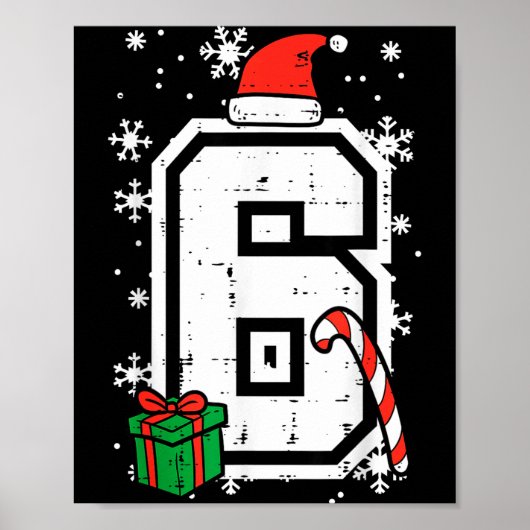 Nummer 6 Kerstmis 6 7 Xmas Matching 67 Meme Mannen Poster (Voorkant)