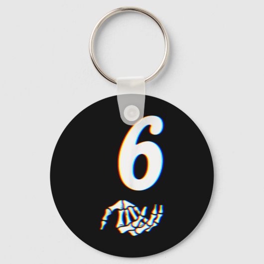 Nummer 6 Komt overeen met 67 Meme Skelet Hand Hall Sleutelhanger (Voorkant)