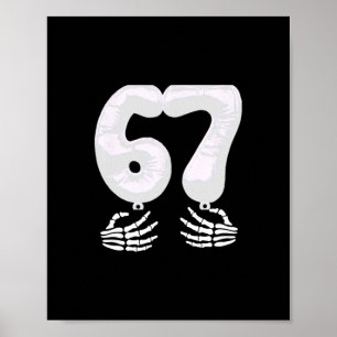 Nummer 6 komt overeen met 67 Zes Zeven Meme Koppel Poster