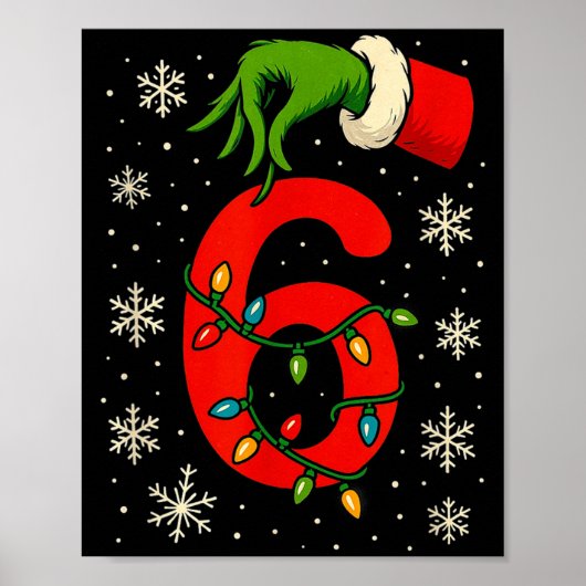 Nummer 6 komt overeen met Six Seven Meme kerst jon Poster (Voorkant)