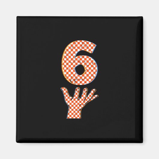Nummer 6 Matching 67 Meme Geruite Halloween Kostuu Magneet (Voorkant)