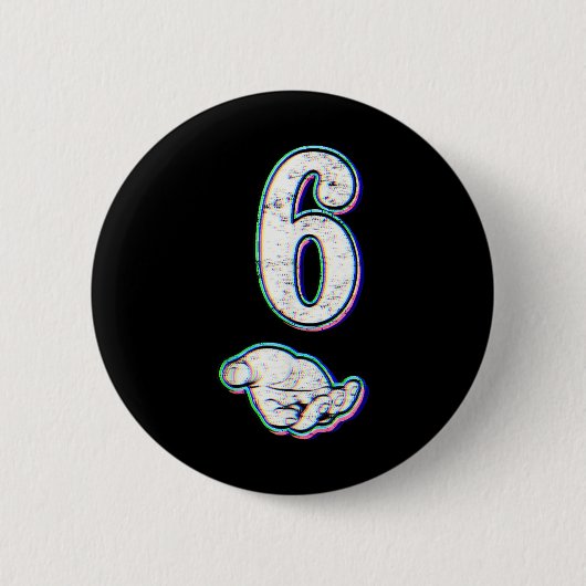 Nummer 6 Matching 67 Meme Halloween Kostuum Heren  Ronde Button 5,7 Cm (Voorkant)