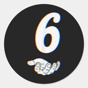 Nummer 6 Matching 67 Meme Halloween Kostuum Mannen Ronde Sticker