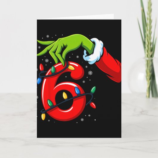 Nummer 6 Matching 67 Meme Kerst Elf Hand Jongens Kaart (Voorkant)