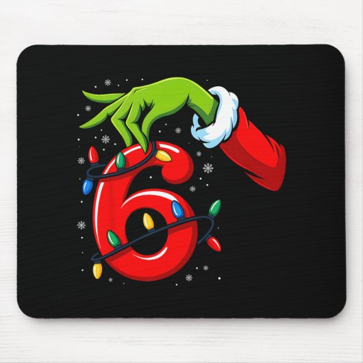 Nummer 6 Matching 67 Meme Kerst Elf Hand Jongens Muismat (Voorkant)