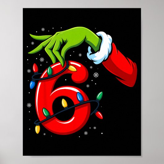 Nummer 6 Matching 67 Meme Kerst Elf Hand Jongens Poster (Voorkant)