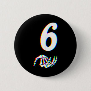 Nummer 6 Matching 67 Meme Skelet Hand Halloween Ronde Button 5,7 Cm
