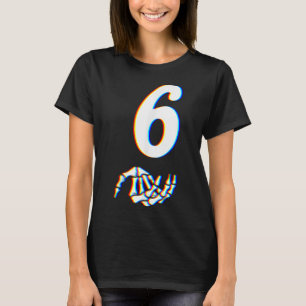 Nummer 6 Matching 67 Meme Skelet Hand Halloween T-shirt