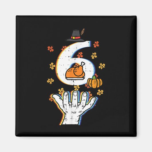 Nummer 6 Matching 67 Meme Thanksgiving 6 7 Mannen  Magneet (Voorkant)