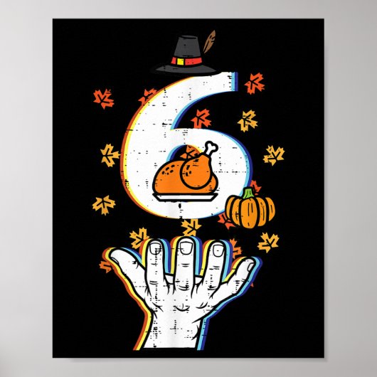 Nummer 6 Matching 67 Meme Thanksgiving 6 7 Mannen Poster (Voorkant)