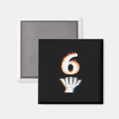 Nummer 6 Matching 67 Vlam Mannen Vrouwen Kinderen Magneet (Voorkant / Achterkant)