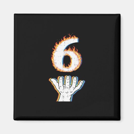 Nummer 6 Matching 67 Vlam Mannen Vrouwen Kinderen Magneet (Voorkant)