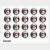 NUMMER 6 MET BASKETBALL PLAYER RONDE STICKER (Vel)