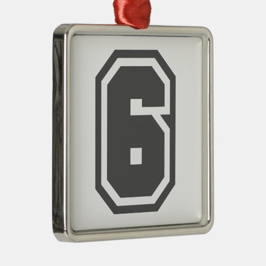 Nummer 6 metalen ornament (Rechts)