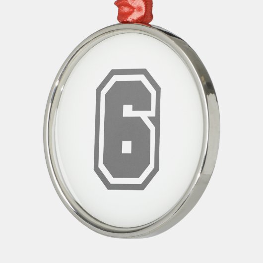 Nummer 6 metalen ornament (Links)