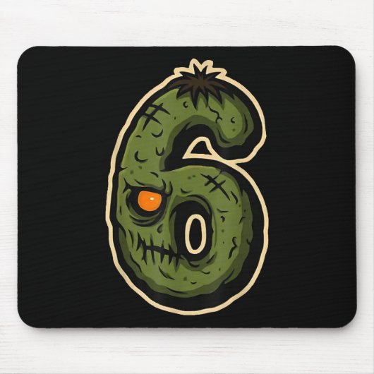 Nummer 6 Monster 67 Meme Matching Koppel Halloween Muismat (Voorkant)