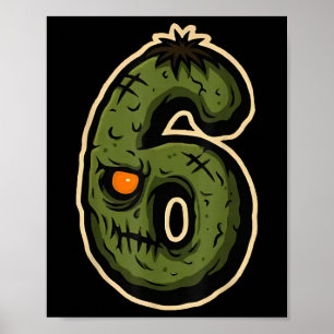 Nummer 6 Monster 67 Meme Matching Koppel Halloween Poster
