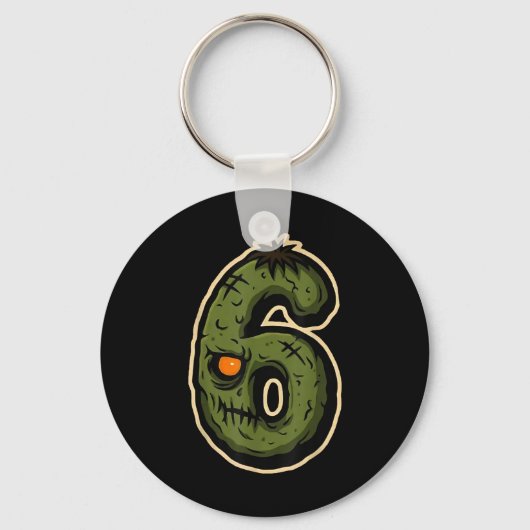 Nummer 6 Monster 67 Meme Matching Koppel Halloween Sleutelhanger (Voorkant)
