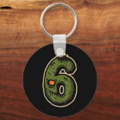 Nummer 6 Monster 67 Meme Matching Koppel Halloween Sleutelhanger (Voorkant)