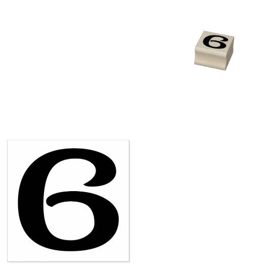 Nummer 6 Rubber Art Stempel (Gestempeld)