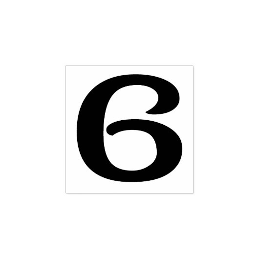 Nummer 6 Rubber Art Stempel (Afrduk)