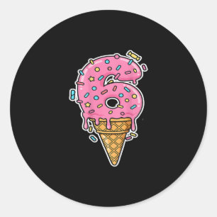 Nummer 6 shirt kostuum volwassene roze voor vrouwe ronde sticker