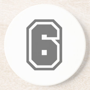 Nummer 6 zandsteen onderzetter