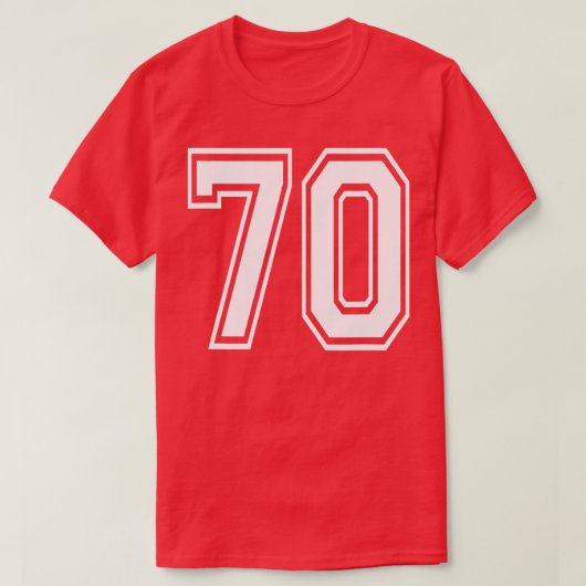 Nummer 70 Birthday Varsity Sports Team Jersey T-shirt (Design voorkant)