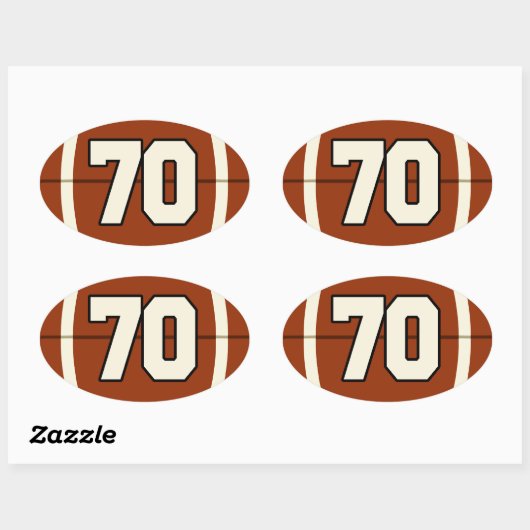 Nummer 70 Football Sticker (Vel)