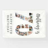 Nummer 70 Foto Co|lage 70ste verjaardagsfeest Spandoek (Horizontaal)