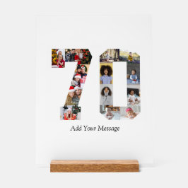 Nummer 70 Fotocollage Acryl Bord