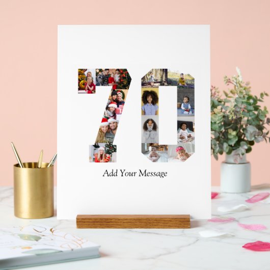 Nummer 70 Fotocollage Acryl Bord (Huwelijk)